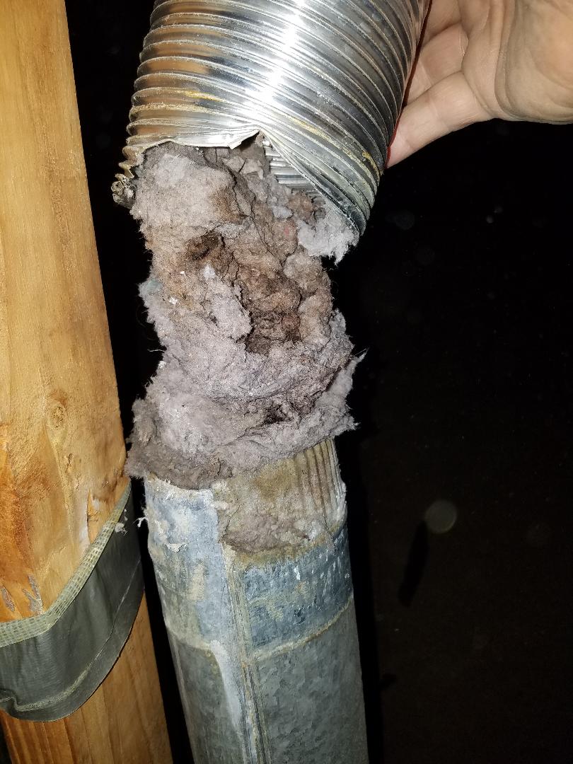 Lint clogged dryer vent