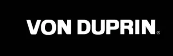 Von Duprin logo in bold white text on a black background