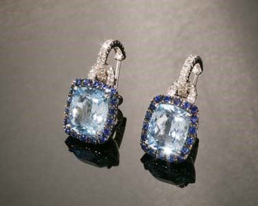 Blue Topaz Surrounded by Deep Blue Sapphire