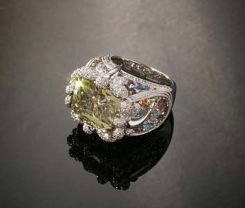 Peridot Dragon Fly Ring