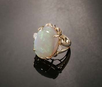 Pin Fire Opal Ring