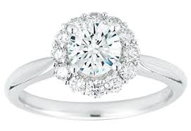 Round with Circle of Small Rounds Engagement Ring