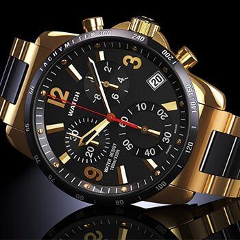 Black and gold wrist watch — jewelry store in Santa Barbara, CA