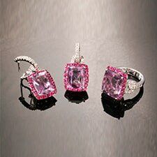 Amethyst & Ruby Earrings — Custom Designs Jewelry in Santa Barbara, CA