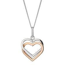 Two Tone Two Hearts Necklace — Jewelry Store in Santa Barbara, CA