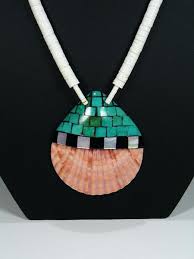 Round Turquoise Shell Necklace