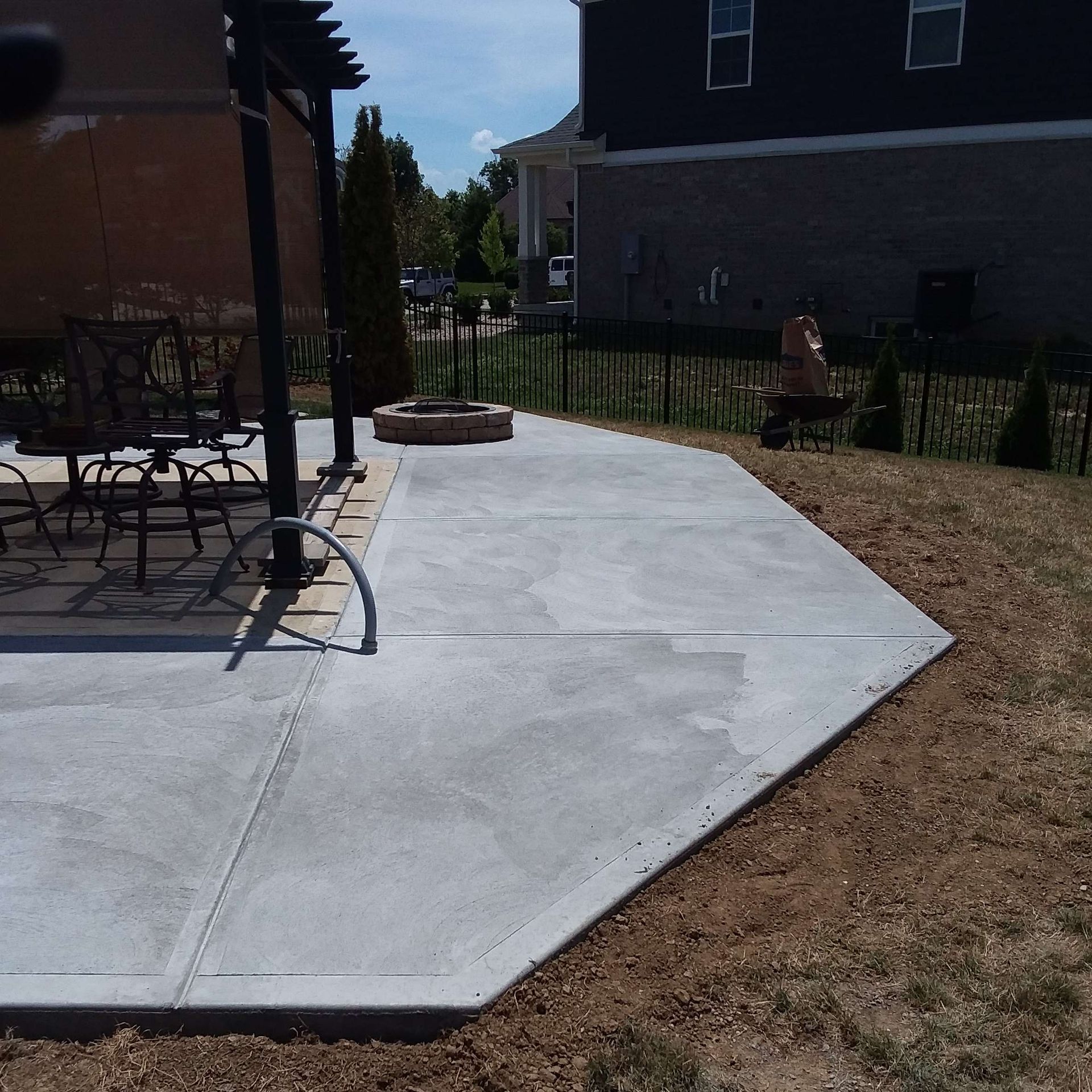 New Concrete Backyard patio