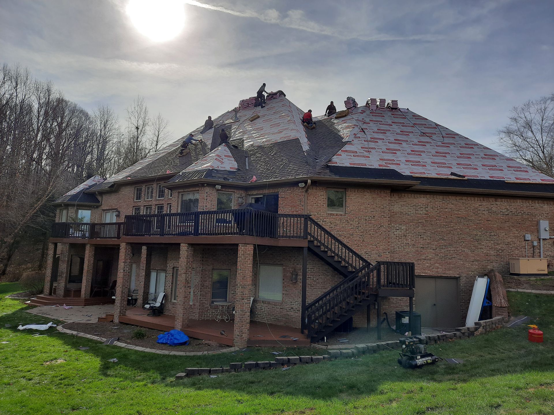 Team Working on the Roof