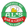 A logo for al 's bar and grill in parkville mo