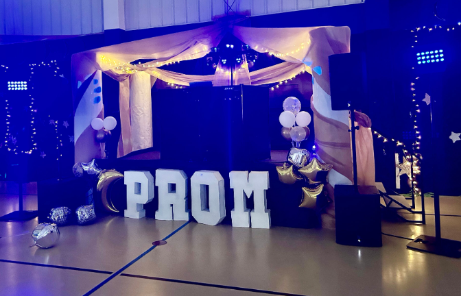 prom dance floor and dj booth