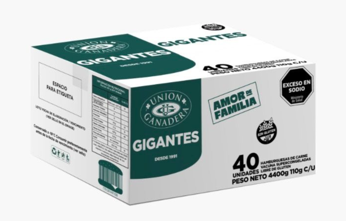 Caja blanca de hamburguesas