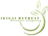 A logo for ikigai retreat discover longevity