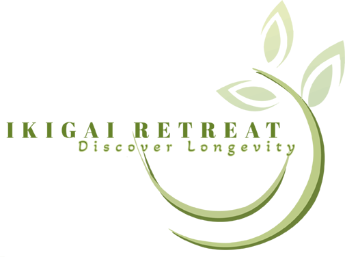 A logo for ikigai retreat discover longevity