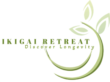 A logo for ikigai retreat discover longevity