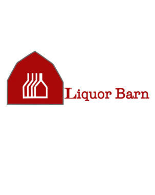 Liquor Barn logo: Red barn shape with white outline of three bottles and text 