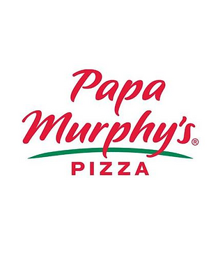 Papa Murphy's logo: red script text on white background, green line, 