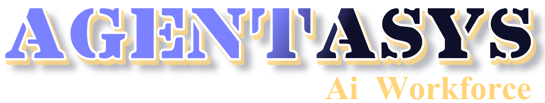 AGENTASYS logo with blue “AGENTASYS” text and gold “Ai Workforce” tagline on a white background