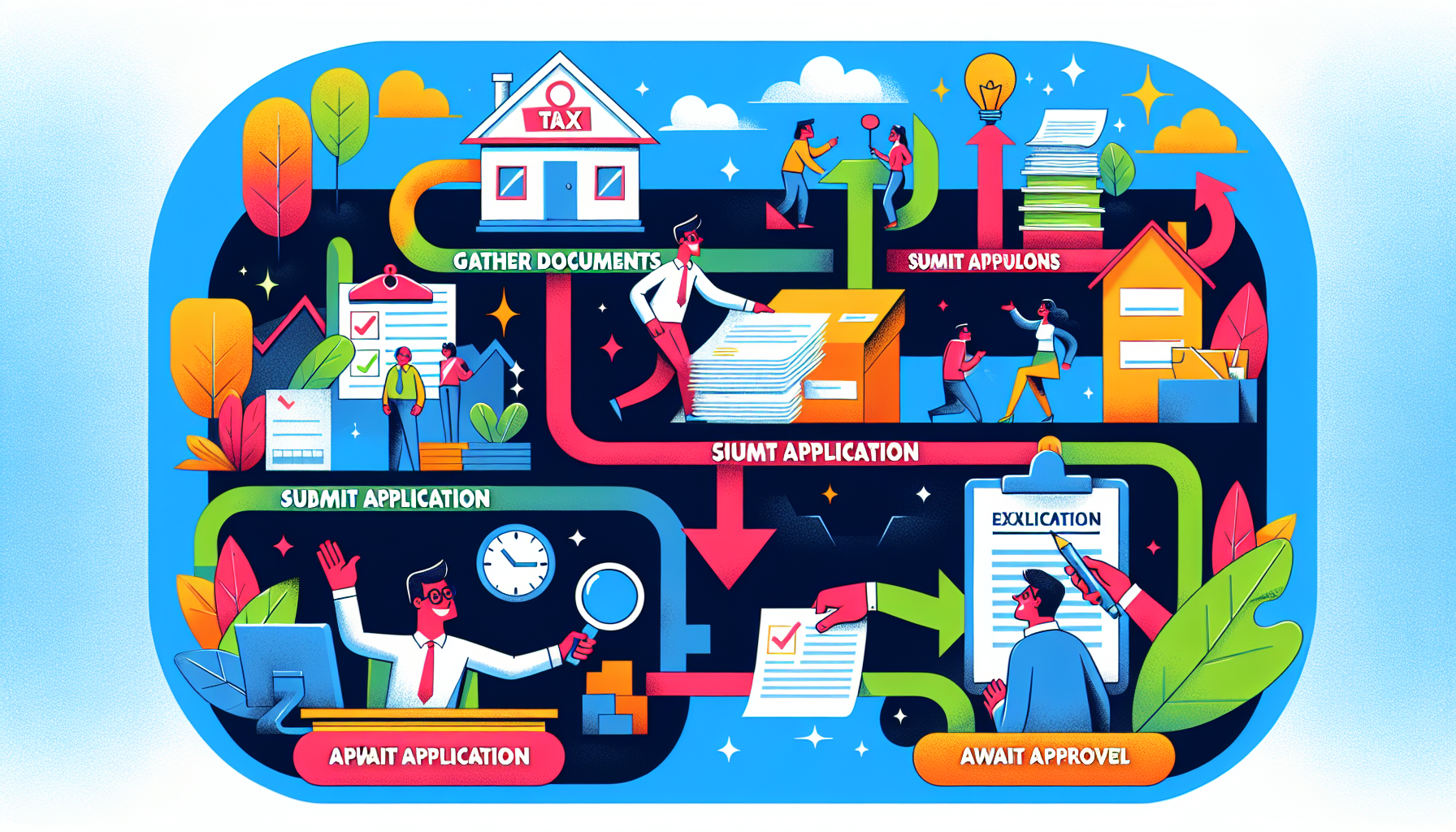 An illustration depicting the application process for tax exemption. | CFO Group