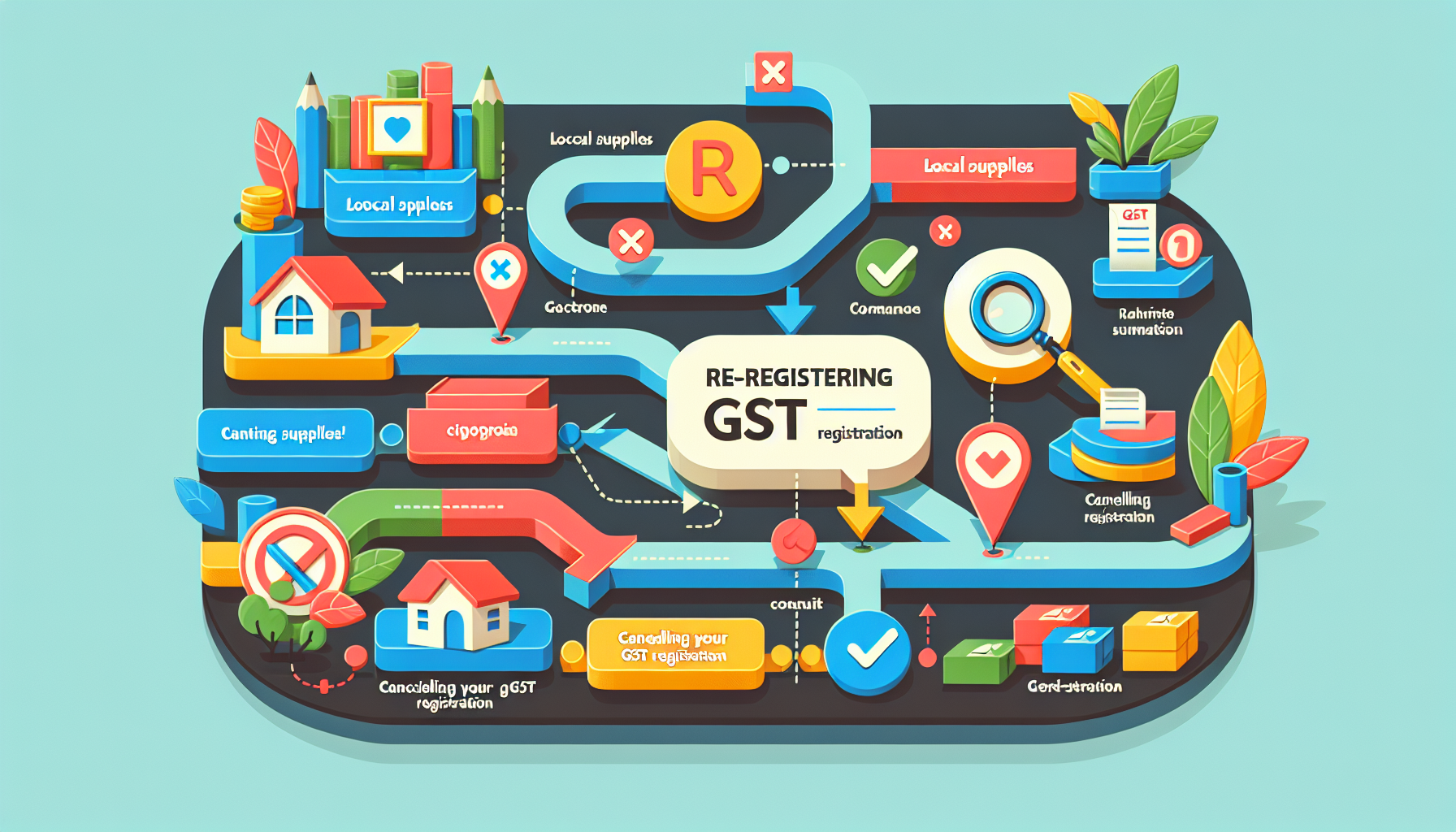 An illustration showing the process of re-registering for GST | CFO Group