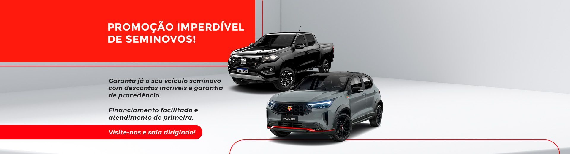 Dois carros estão estacionados um ao lado do outro em um fundo vermelho e branco.