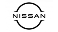 Um logotipo da Nissan em preto e branco em um fundo branco.