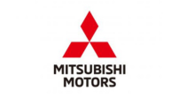O logotipo da mitsubishi motors está em um fundo branco.