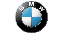 O logotipo da bmw é um círculo azul e branco em um fundo branco.