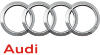O logotipo da audi é mostrado em um fundo branco.