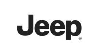 Um logotipo de jipe preto e branco em um fundo branco.