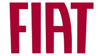 Um logotipo vermelho da Fiat em um fundo branco