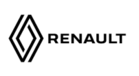 Um logotipo preto e branco da renault em um fundo branco.