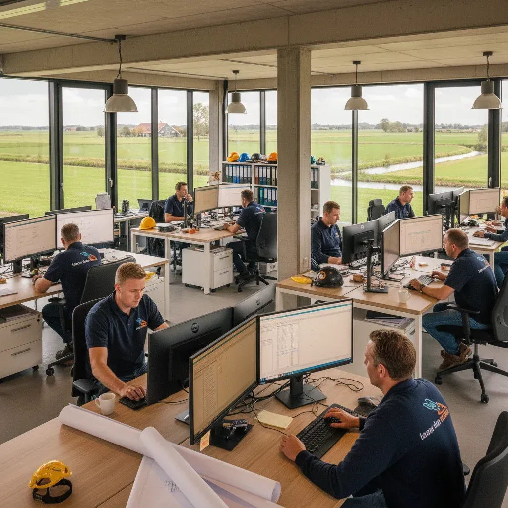 kantoor met meerdere werknemers aan het werk