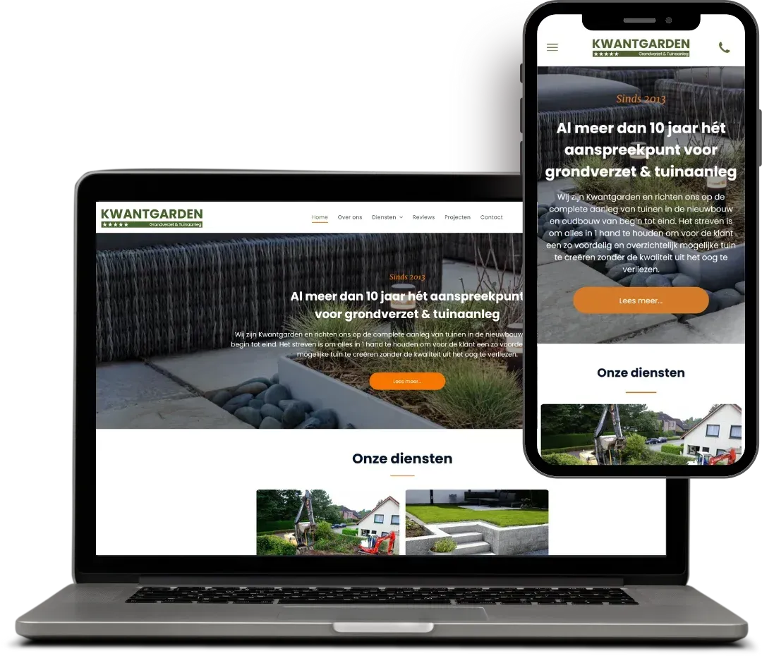 screenshot website van Kwantgarden