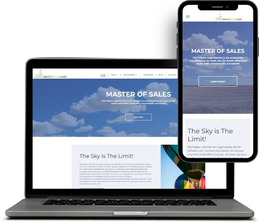 screenshot website van masterof-sales.com