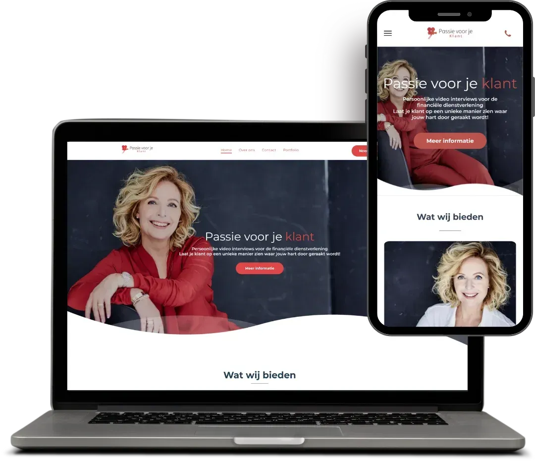 screenshot website van Passie voor je Klant
