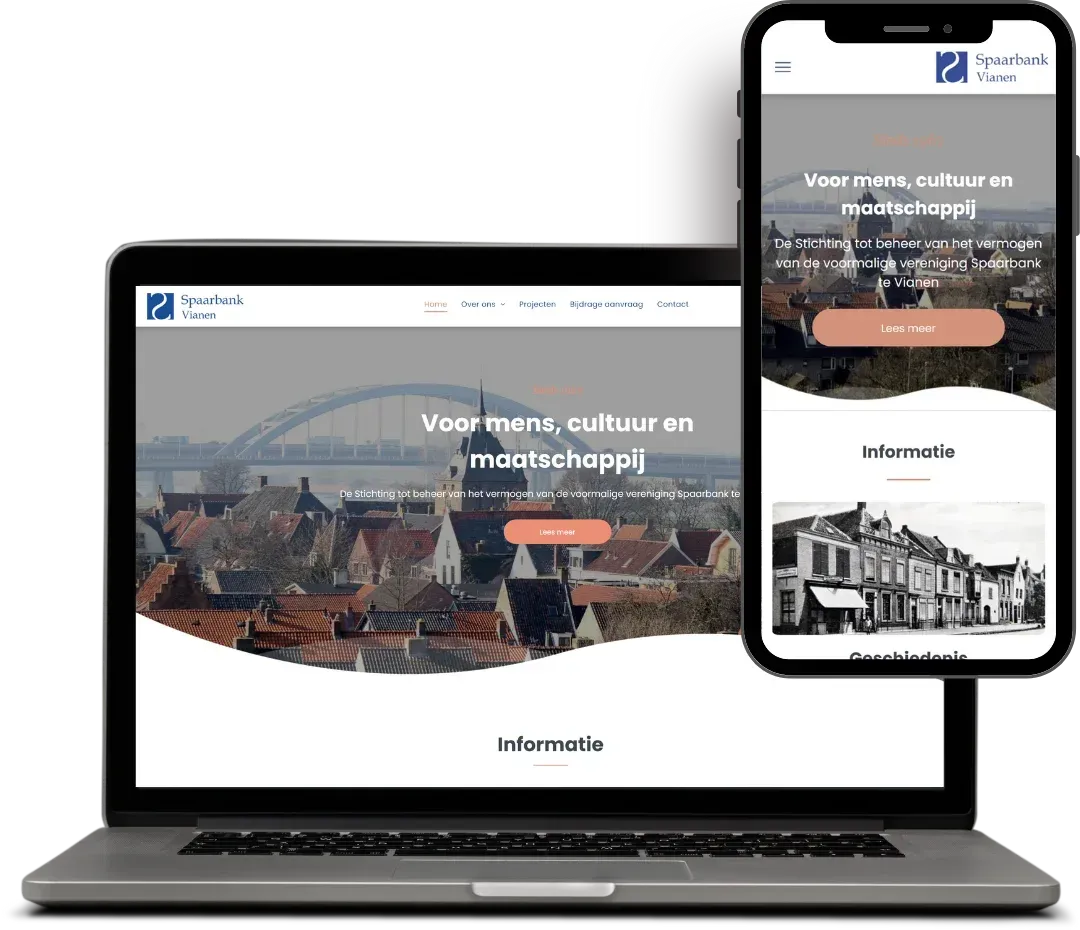 screenshot website van Spaarbank Vianen