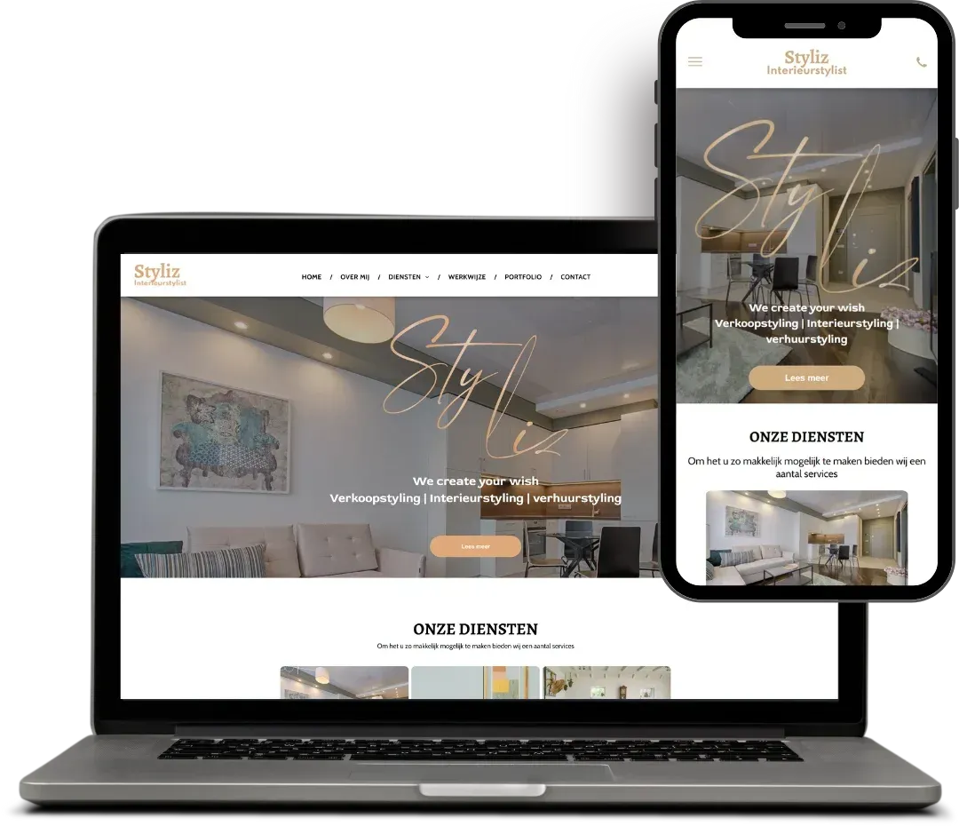 screenshot website van Styliz