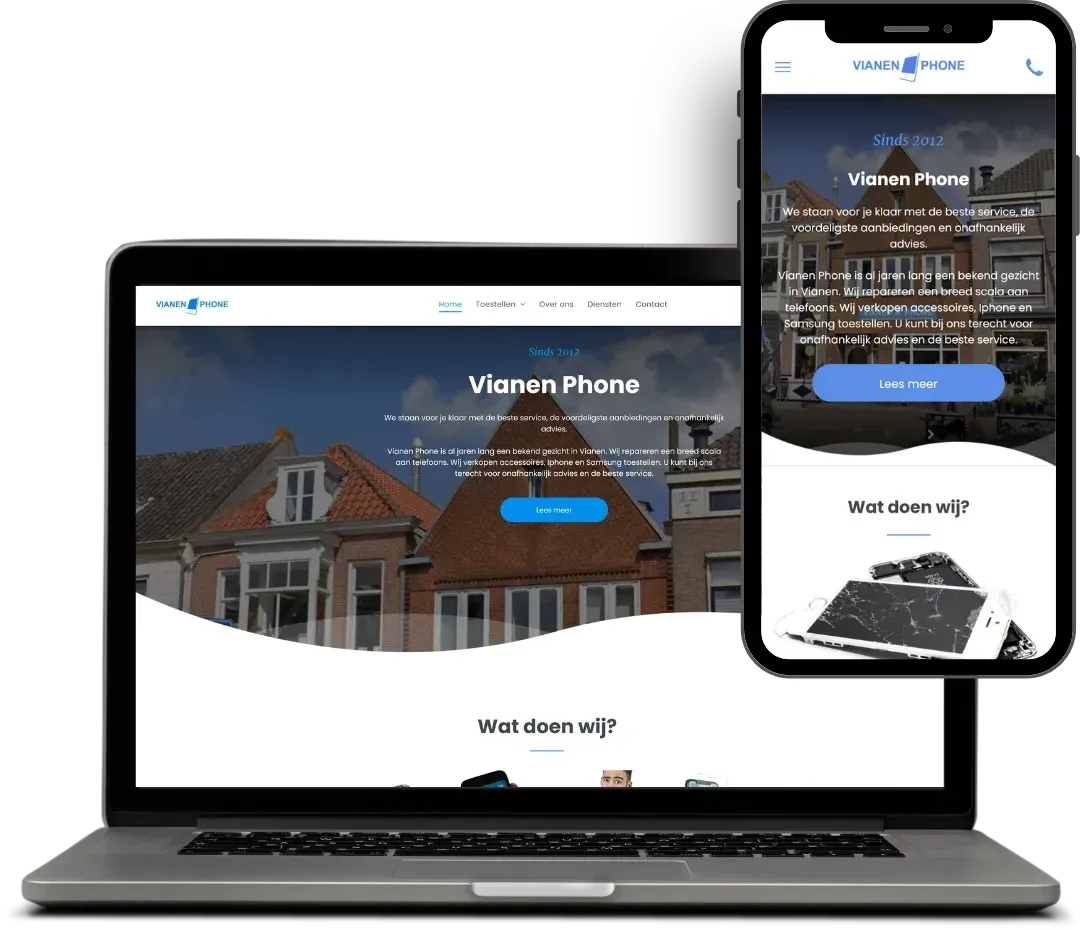screenshot website van Vianen Phone