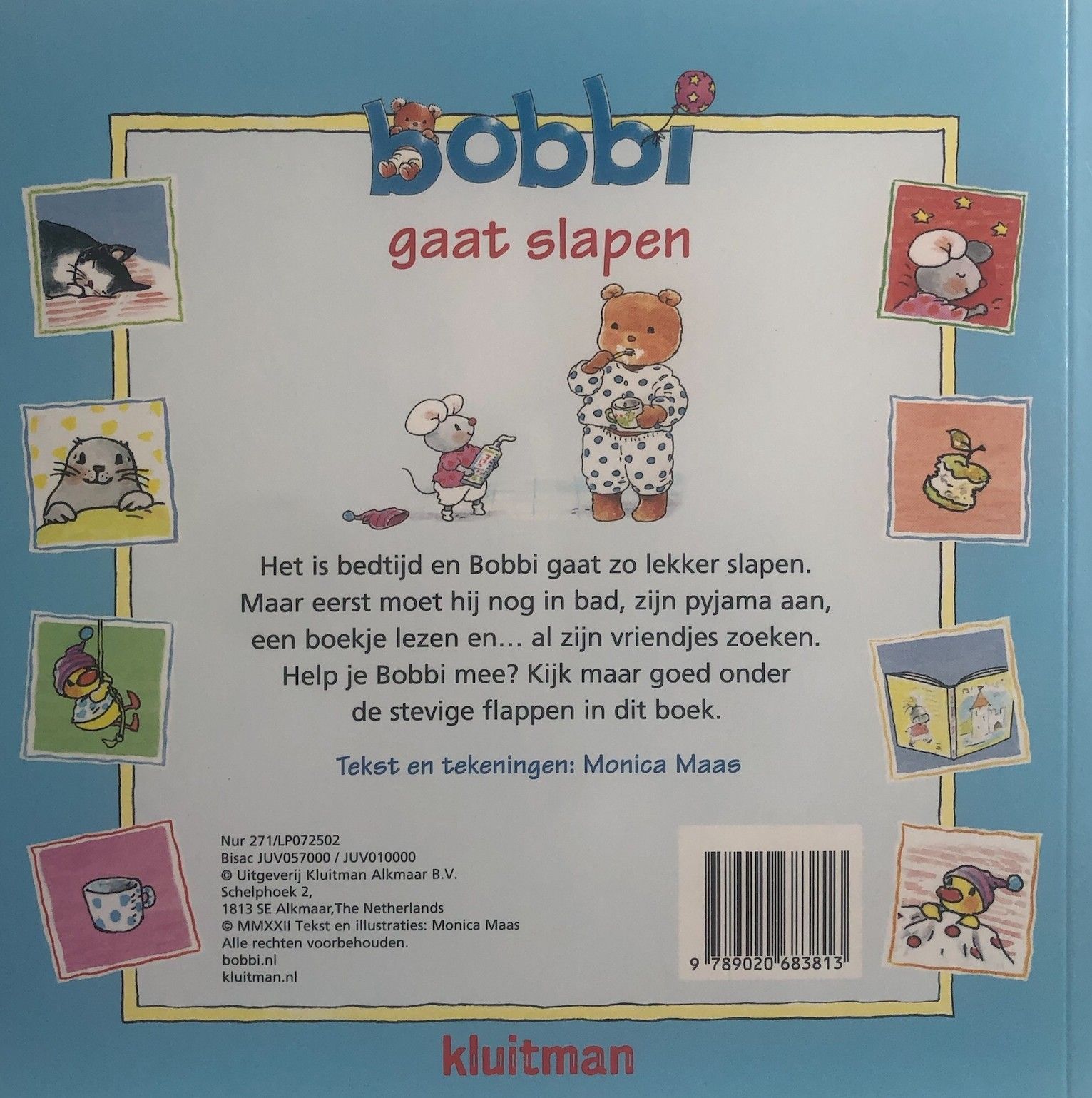 Bobbi gaat slapen, leuk boekje met flapjes waar een plaatje onderzit