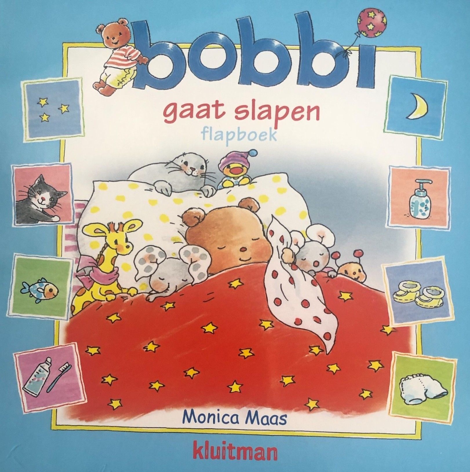 Bobbi gaat slapen, leuk boekje met flapjes waar een plaatje onderzit