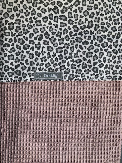 Dekentje met lakentje ineen, luipaardprintje, wieg, kinderwagen