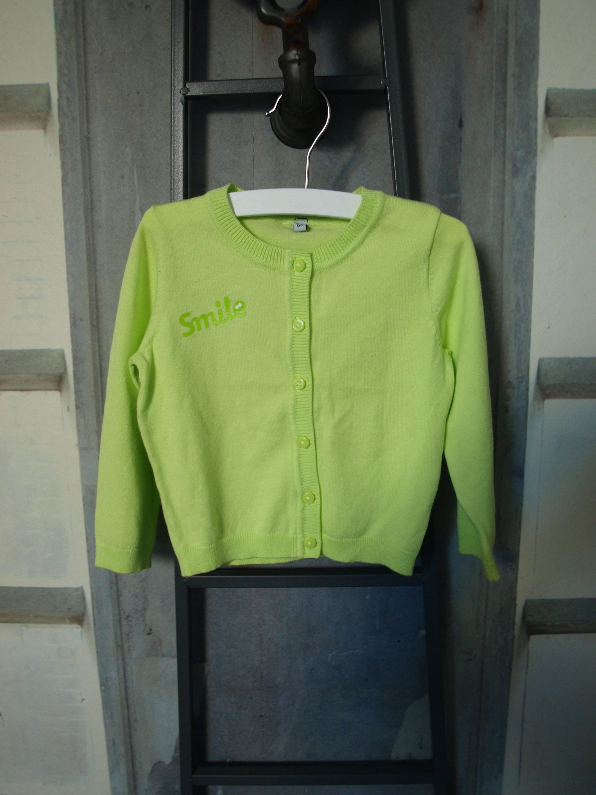 Vestje meisje fel groen-geel, 18-24 maanden