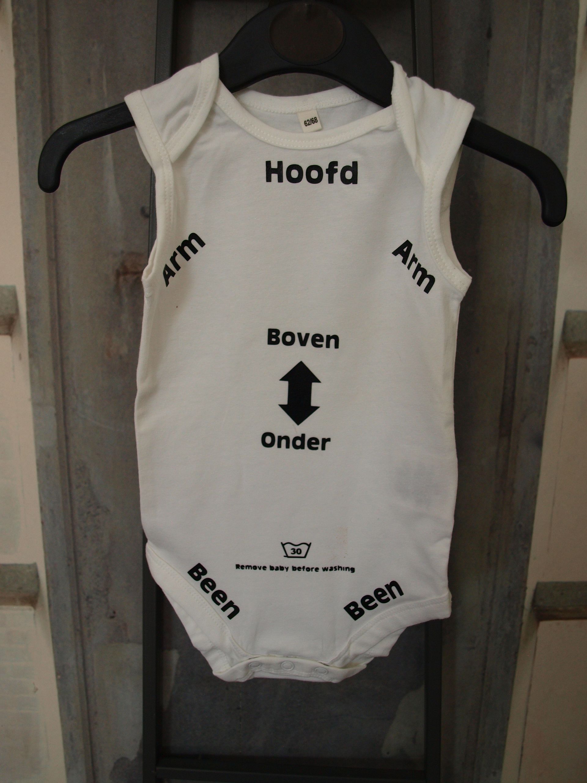 Grappige babyromper , leuk voor de aanstaande vader, babyshower, maat 62-68