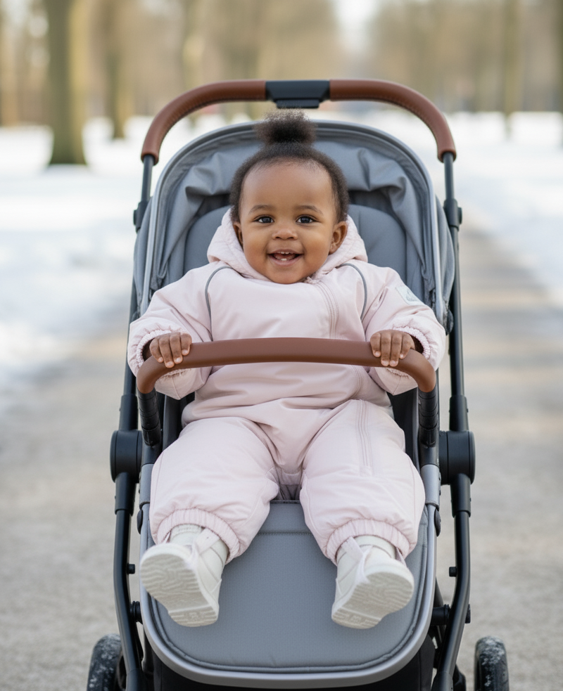 Meisjes skipak, heel licht roze, maat 74