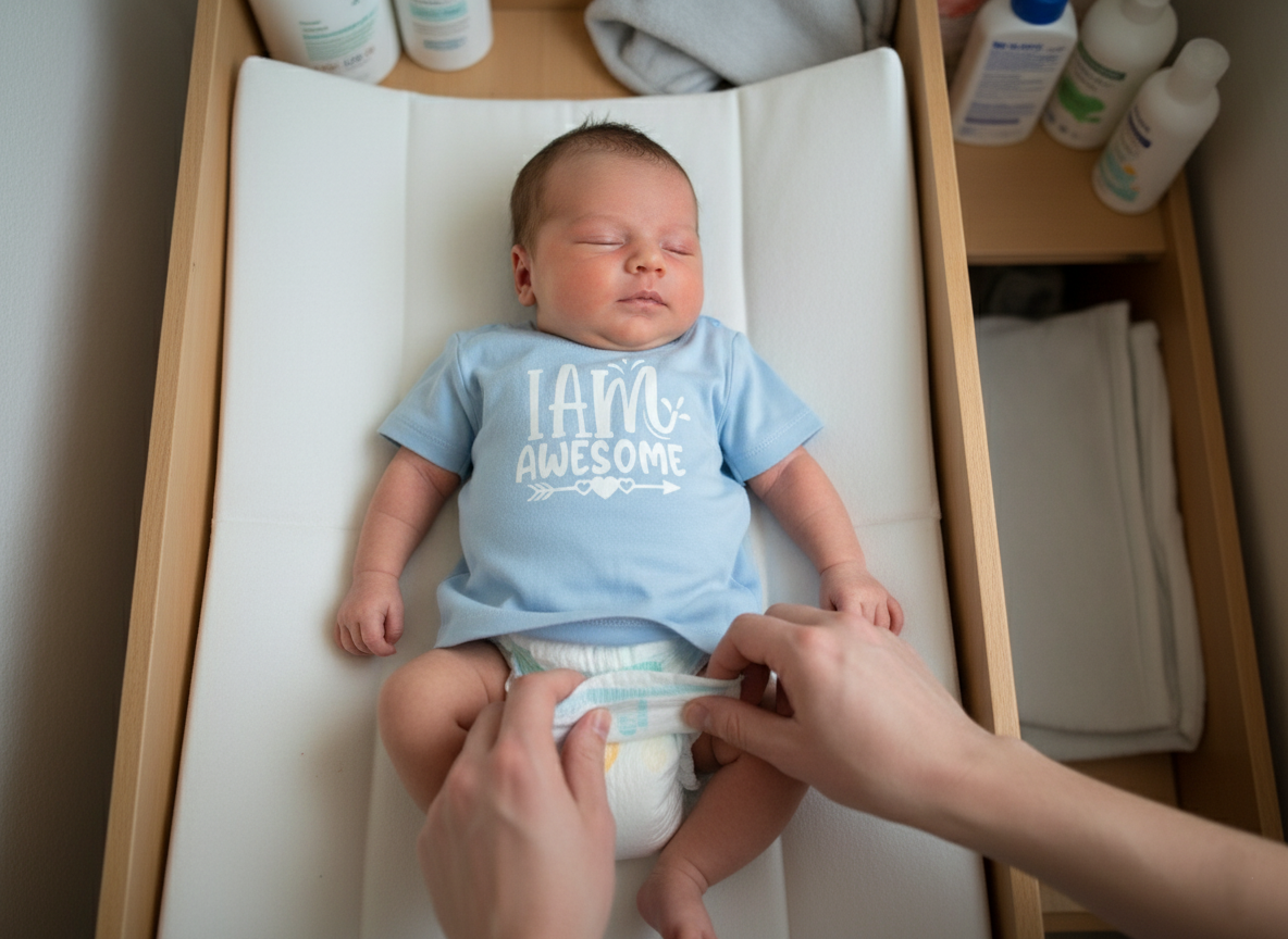 licht blauw bedrukt baby t shirt-doddig