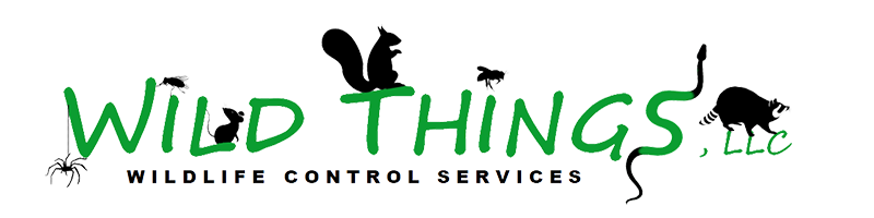 A logo for wild things wildlife control services