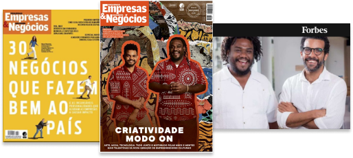 Três capas de revistas para empresas negócios e forbes