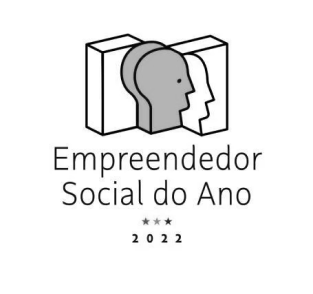 A black and white logo for empreendedor social do ano