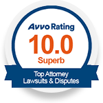 logo for avvo rating top attorney