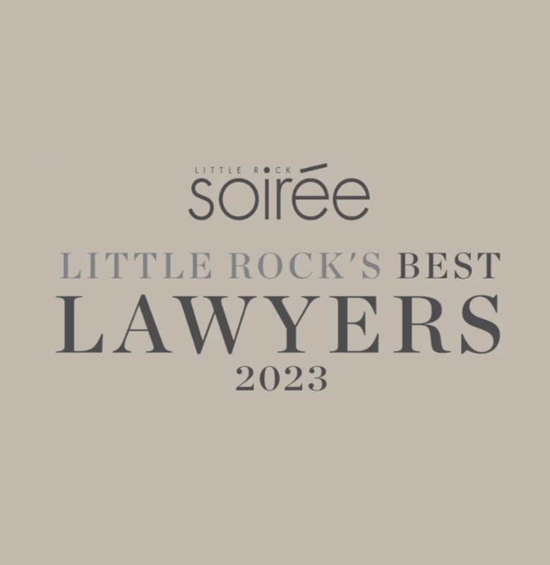 A sign that says soiree little rock 's best lawyers 2023